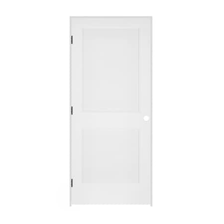 Trimlite 34"x80"x13/8" Primed 2Panel Interior Flat Panel Door Ovolo Bead 49/16" RH Prehung Door Matte Hinges 2168pri8082RH10B4916